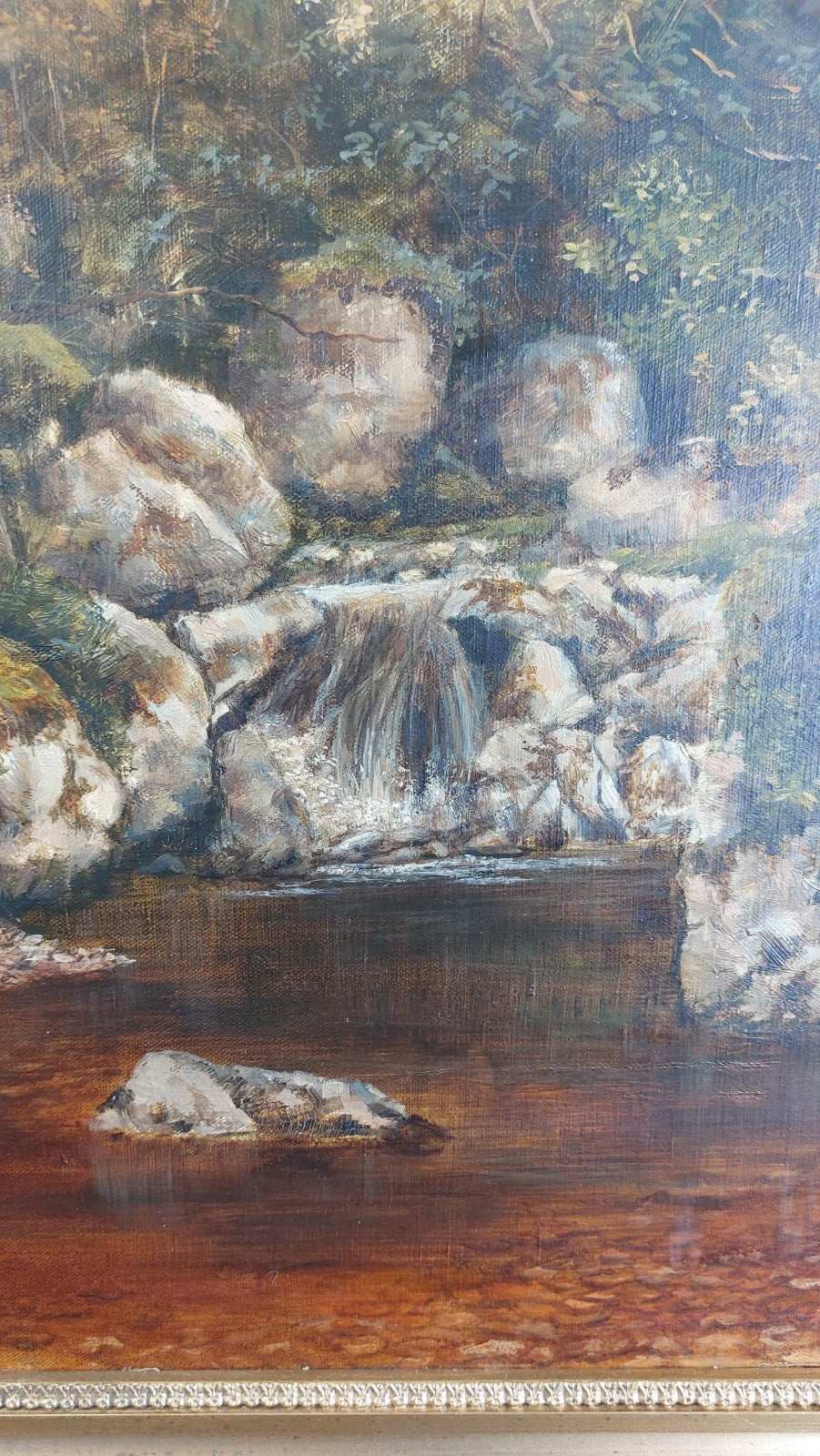 Andrew Welch oil RCA painting gold Framed Welsh Landscape 29"x25" Oil on Canvas4