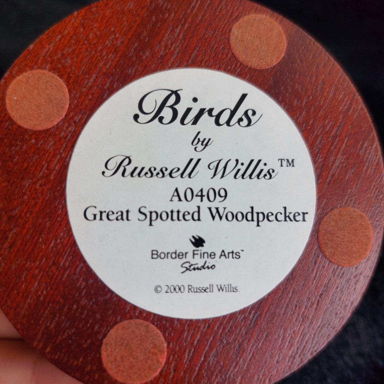 Border Fine Arts Great Spotted Woodpecker A0409 Russell Willis 2000 Figurine dec8
