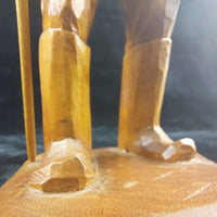 Thumbnail for Wooden Vintage SculptureFisherman -Folk Art - Jocelyn Caron - Chipped Hand21