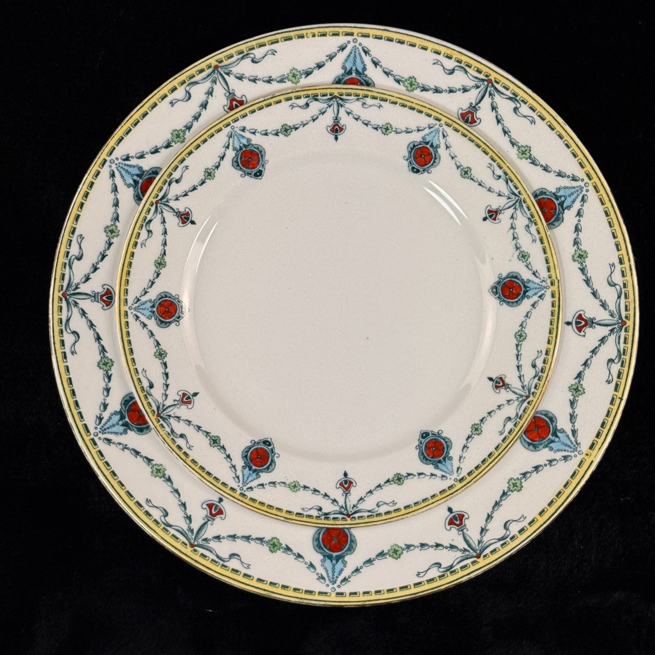 Large Lot of 6 Antique/Vintage Devon Ware (S. F. & Co.) CECIL 1204 Dish & Plates1