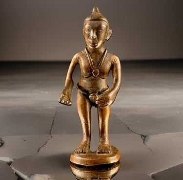Antique Bronze Tribal Figure African Style Metal Sculpture 4” Tall – Worn Hand. 0