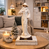Thumbnail for RARE Giuseppe Armani Winter Flowers Lady figurine Florence boxed White Fur Coat.0