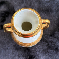 Thumbnail for Pair of La Reine Limoges Porcelain Vases Gold Gilt Romantic Courting Couple10