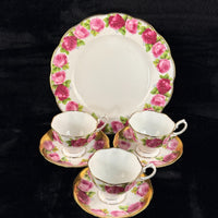 Thumbnail for Royal Albert Pink Rose tea set of 3 &serving plate England stunning 7p tea set 17