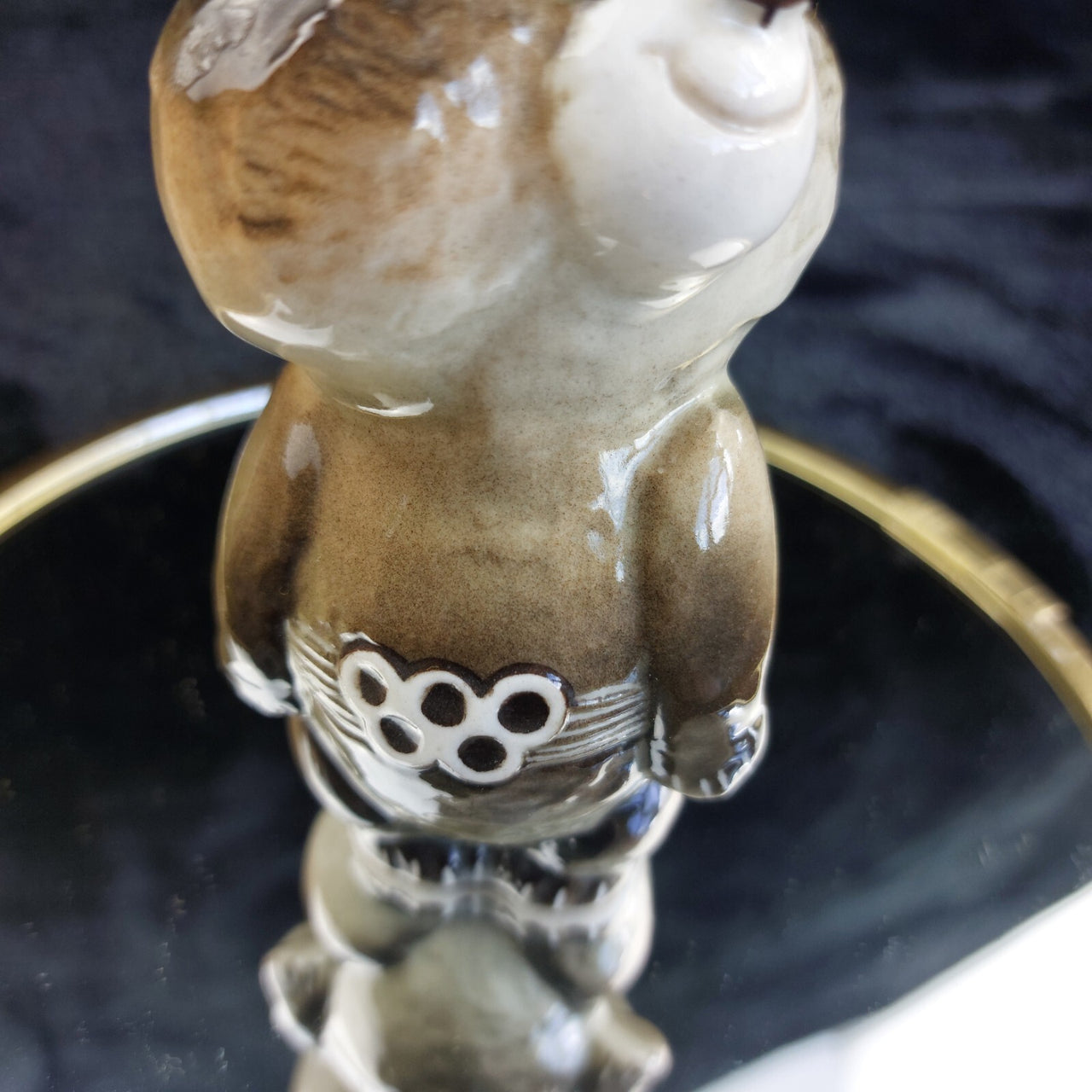 Vintage Misha USSR 1980 Moscow Olympic Bear Porcelain Figurine Statue 4.5" Rare4