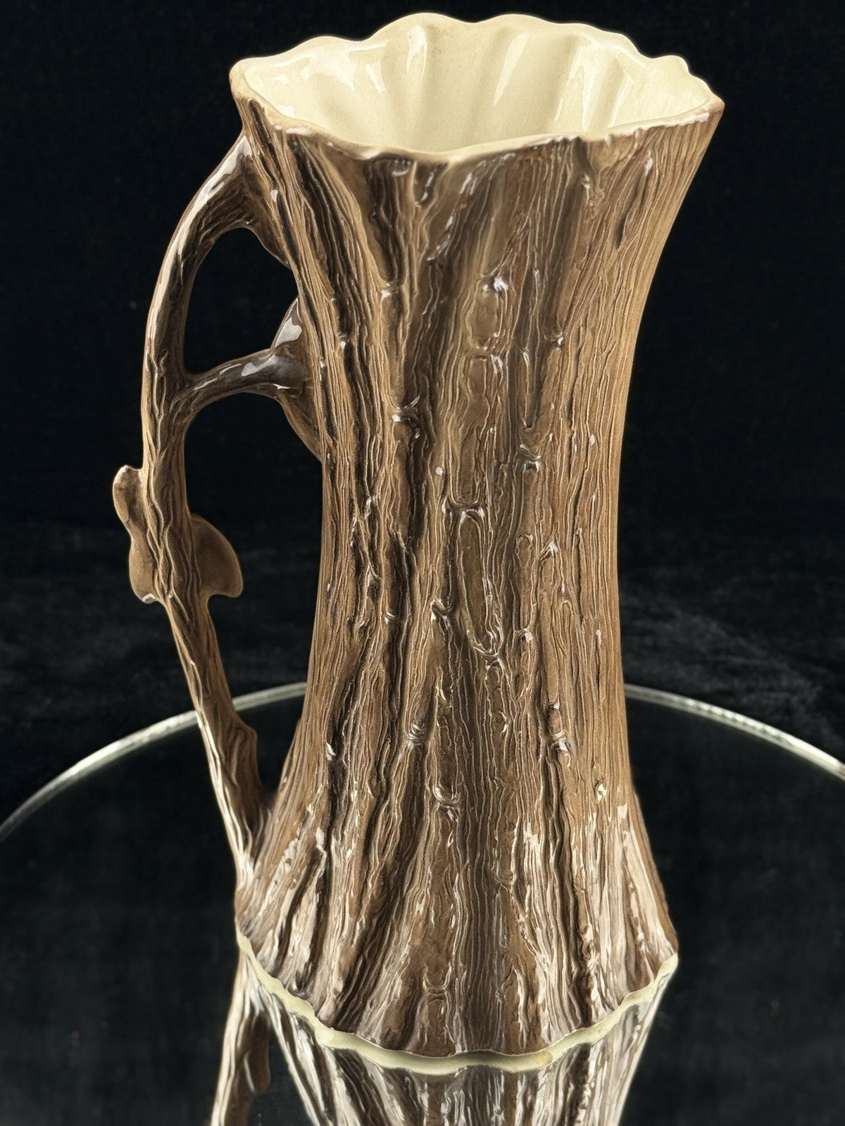 Hornsea Pottery Fauna Royal Vase Woodland Tree Trunk Deer Flowers 10" Decor5