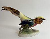 Thumbnail for Rare Art Deco Keramos Wien Porcelain Golden Pheasant Figurine - Made in Austria20