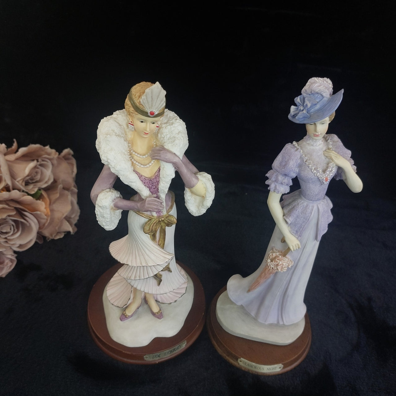 Good Albert Price Flapper Figurines 1991 In Vogue Glamorous Night Resin Set 12"14