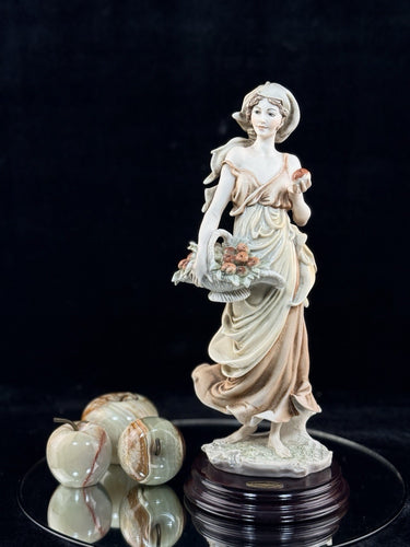 Giuseppe Armani Florence Fresh Fruits Lady Figurine 14” Italy Home Decor 1987 .1