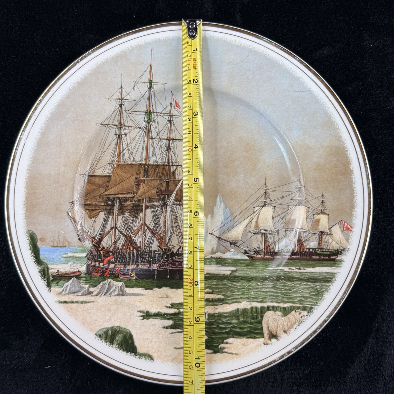 John Ward China Bone Plates Set of 2 Whalers & Return to Harbour Nautical Ship3