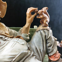 Thumbnail for Original Merli Bruno Figurine Capodimonte Italy old Man on Bench with Squirrel7