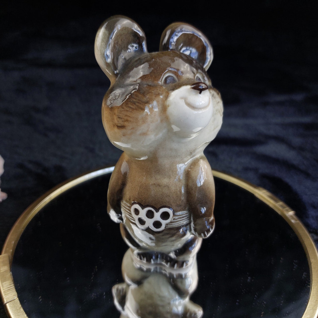 Vintage Misha USSR 1980 Moscow Olympic Bear Porcelain Figurine Statue 4.5" Rare2