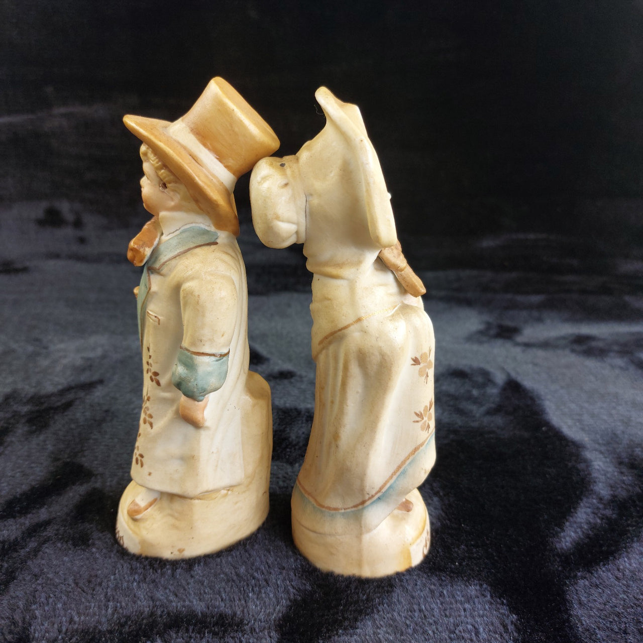 Antique German Bisque Figurines 6.5" Grandpa Grandma Pair Handpainted see pics.12
