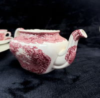 Thumbnail for Mason's Ironstone Vista Dinnerware Tea Set patent Red Transferware England Chips17