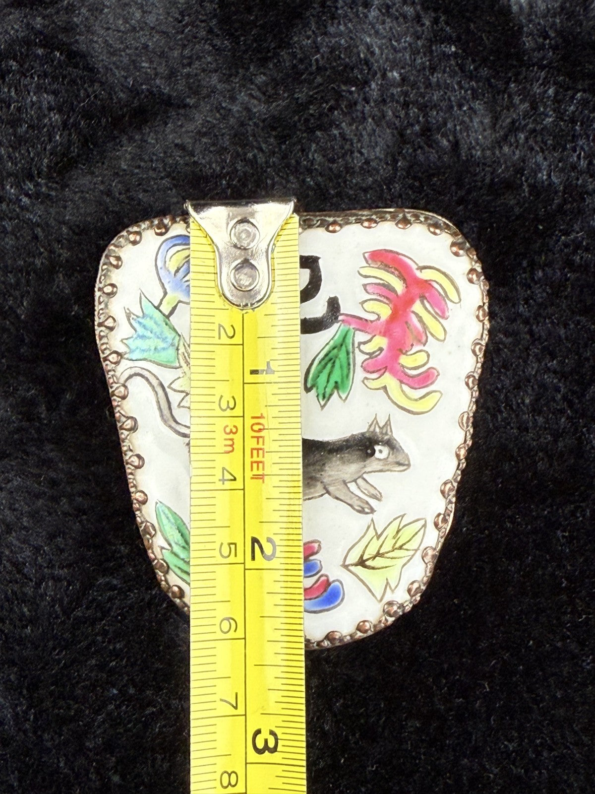 Chinese Odd Shaped Little Trinket Box With Mirrored Lid Porcelain Top decor.3