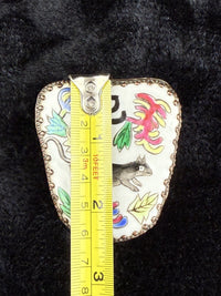 Thumbnail for Chinese Odd Shaped Little Trinket Box With Mirrored Lid Porcelain Top decor.3