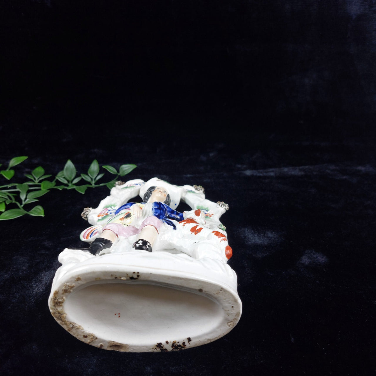 Rare Victorian Staffordshire Gentleman with Rooster antique Figurine (1840-1860)11