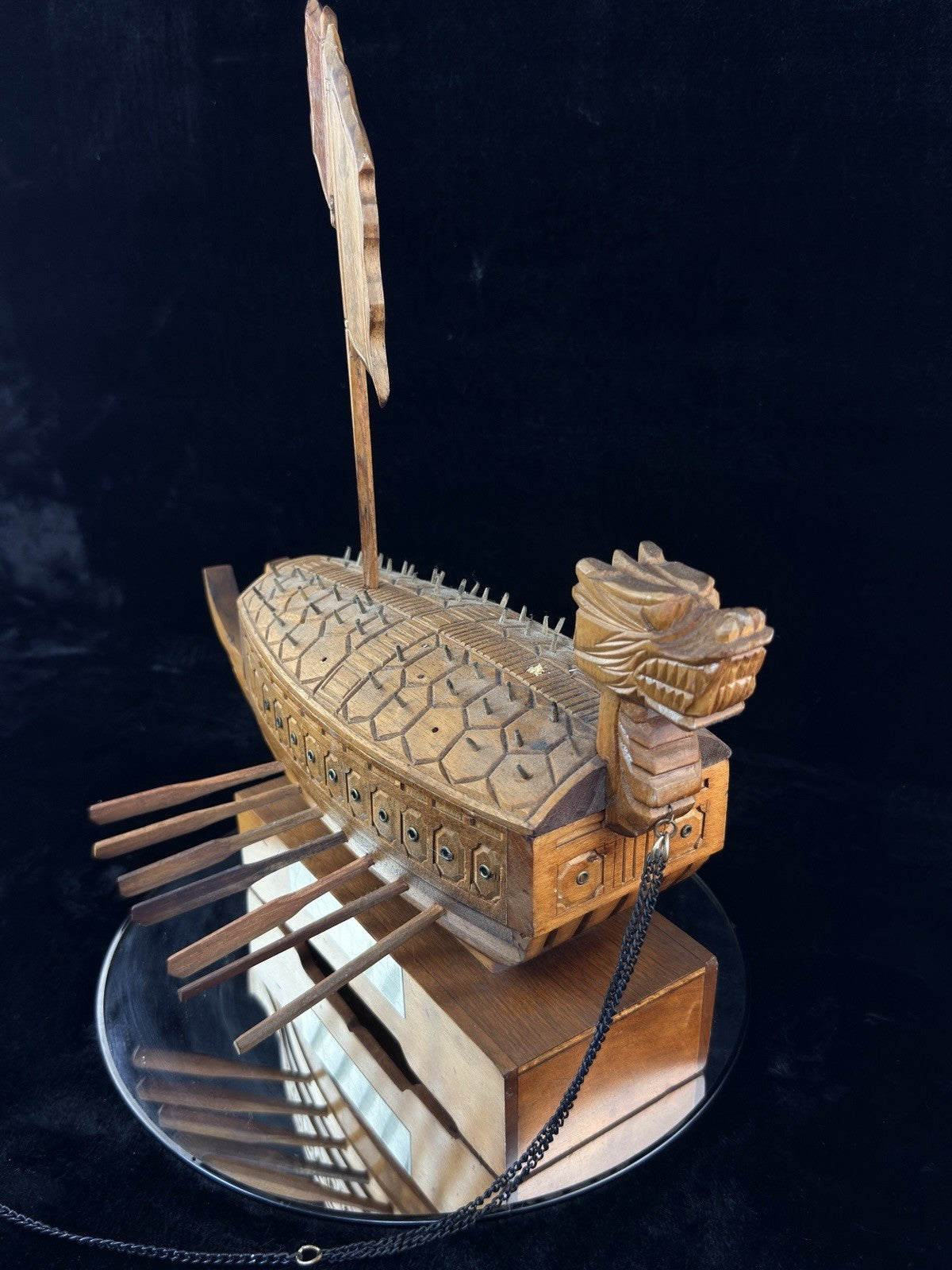 Handmade Korean Turtle Ship Model Geobukseon War Boat Wood 15” Dragon Head Korea14