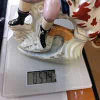 Thumbnail for Rare Victorian Staffordshire Gentleman with Rooster antique Figurine (1840-1860)14