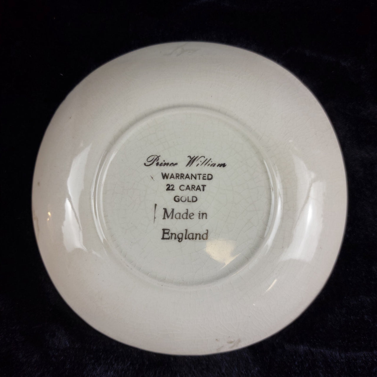 Tower Bridge Souvenir Plate Prince William Made inEng 5" 22K Gold Trim Vintage3