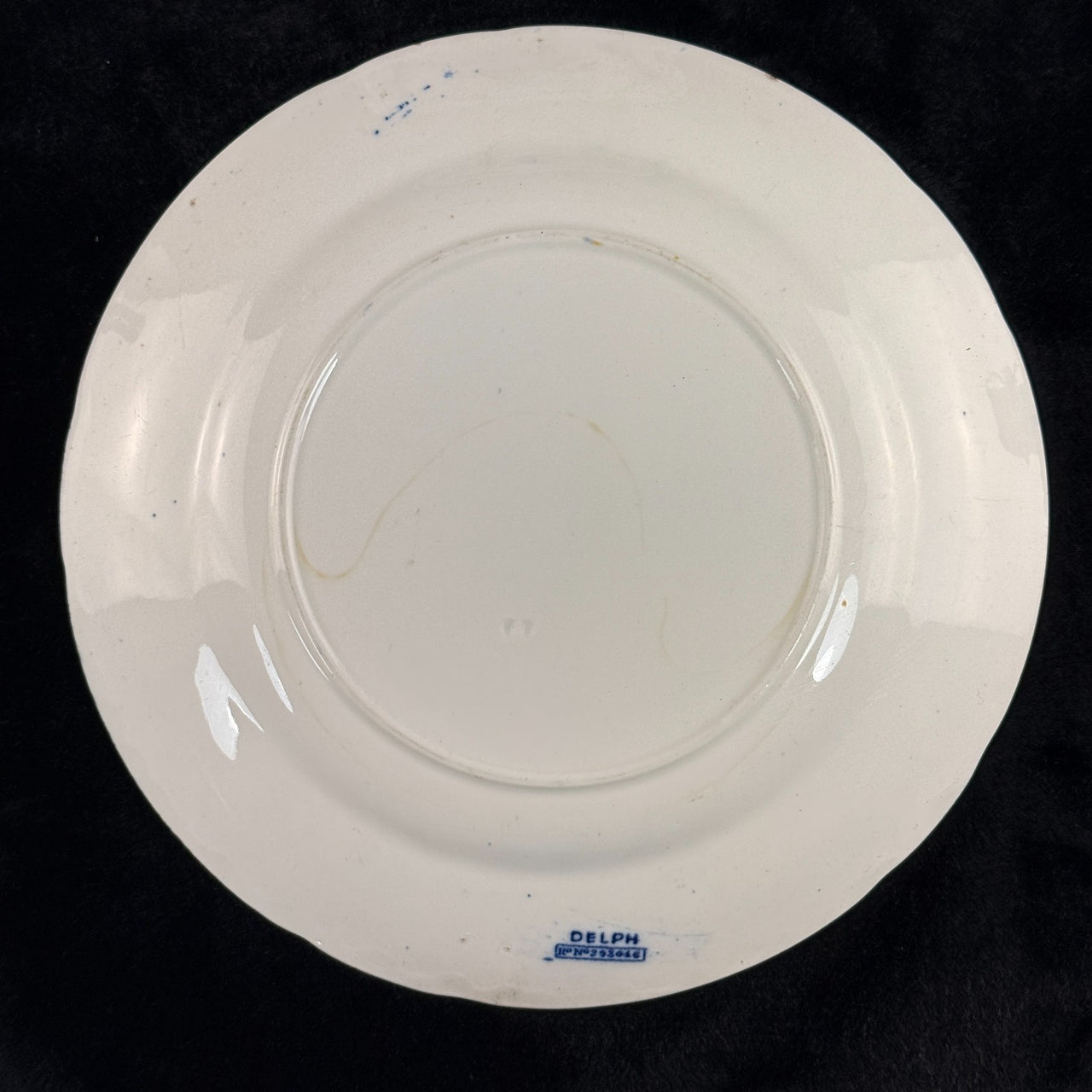 1890s plate antique Delph Blue & White Transferware Plates Sailboat Scene x2 UK6