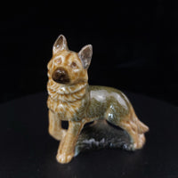 Thumbnail for Wade German Shepherd Porcelain Pair Dog Figurines England Vintage Set ears chip2