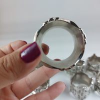 Thumbnail for Nickel & Diamond Black Wallace Silversmiths silver Napkin Rings 1Male & 1 Femal7