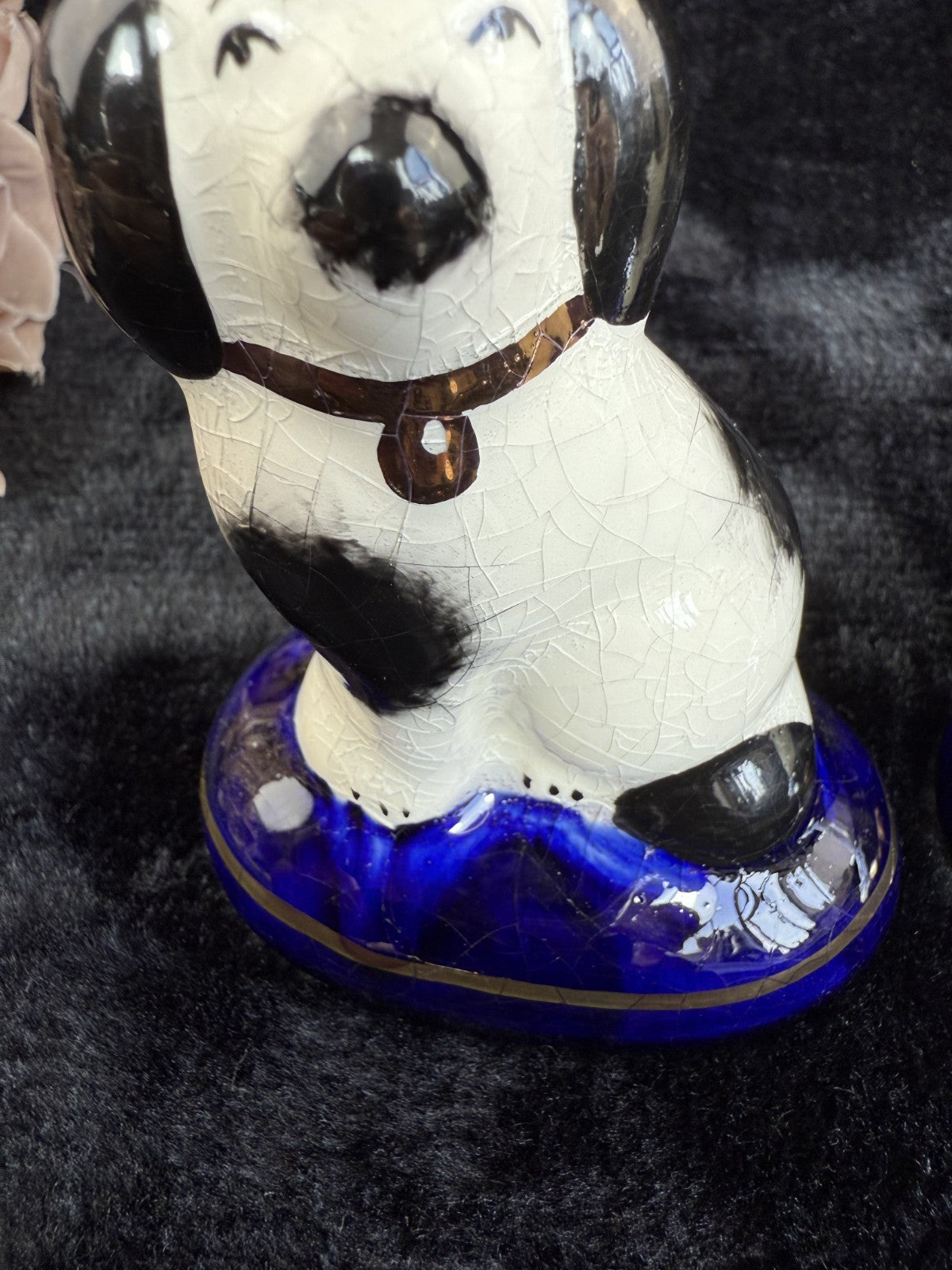 Staffordshire Kent Ware Black-White Dog Pair Ceramic Ornament Decor8