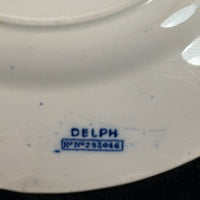 Thumbnail for 1890s plate antique Delph Blue & White Transferware Plates Sailboat Scene x2 UK5