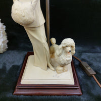 Thumbnail for Vintage Vittorio Tessaro Figurine Lamp - Elegant Lady & Poodle - untested! 19922