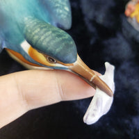 Thumbnail for Royal Worcester Kingfisher & Thrush Bird Figurines England ceramic repaired4