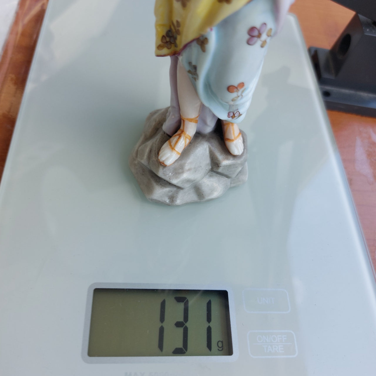 Terpsichore Muse Figurine Lyre Scroll Floral Dress Antique German Porcelain 13
