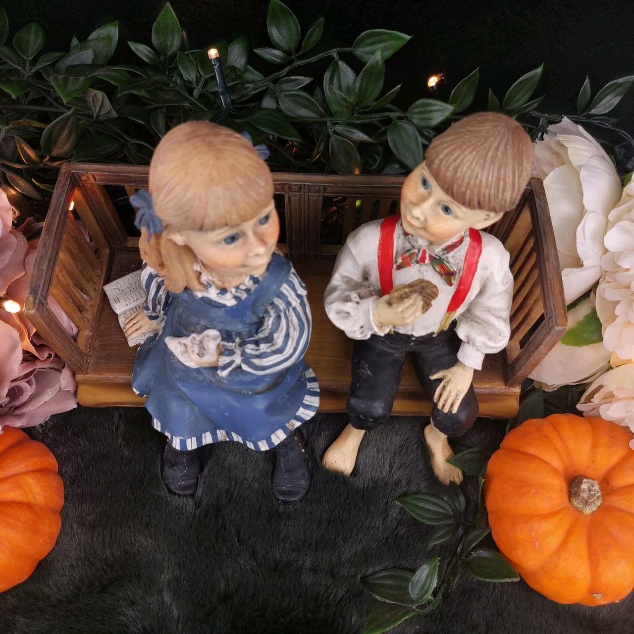 Candy Designs Rare Norway Children Figurines Set – Mixed Conditions, With Bench 16
