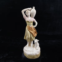Thumbnail for Royal Dux Silky   Figurine  Porcelain -Woman with Water Jug and Dog 1960–1978 .16