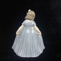 Thumbnail for Very rare Copenhagen Royal Girl Figurine Denmark Blue Dress Bow 2444 xmas gift.5