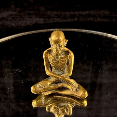 Antique Indian Brass Starving Buddha Statue – 3” Fasting Siddhartha Figurine.1