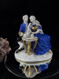 Thumbnail for German Antique Porcelain Figurine: Rococo Couple at Tea by Scheibe-Alsbach 18th6