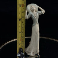Thumbnail for Celluloid Miniature Lady Figurine – Art Deco 1920s Style Woman in Blue Hat– 4”9