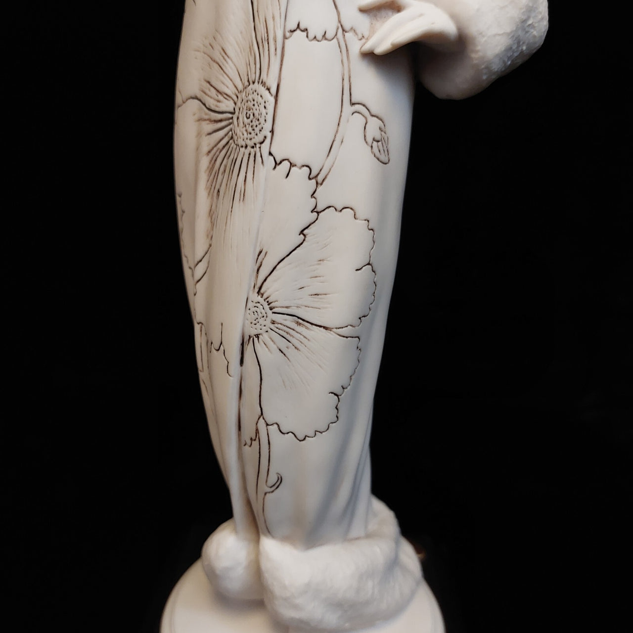 RARE Giuseppe Armani Winter Flowers Lady figurine Florence boxed White Fur Coat.6
