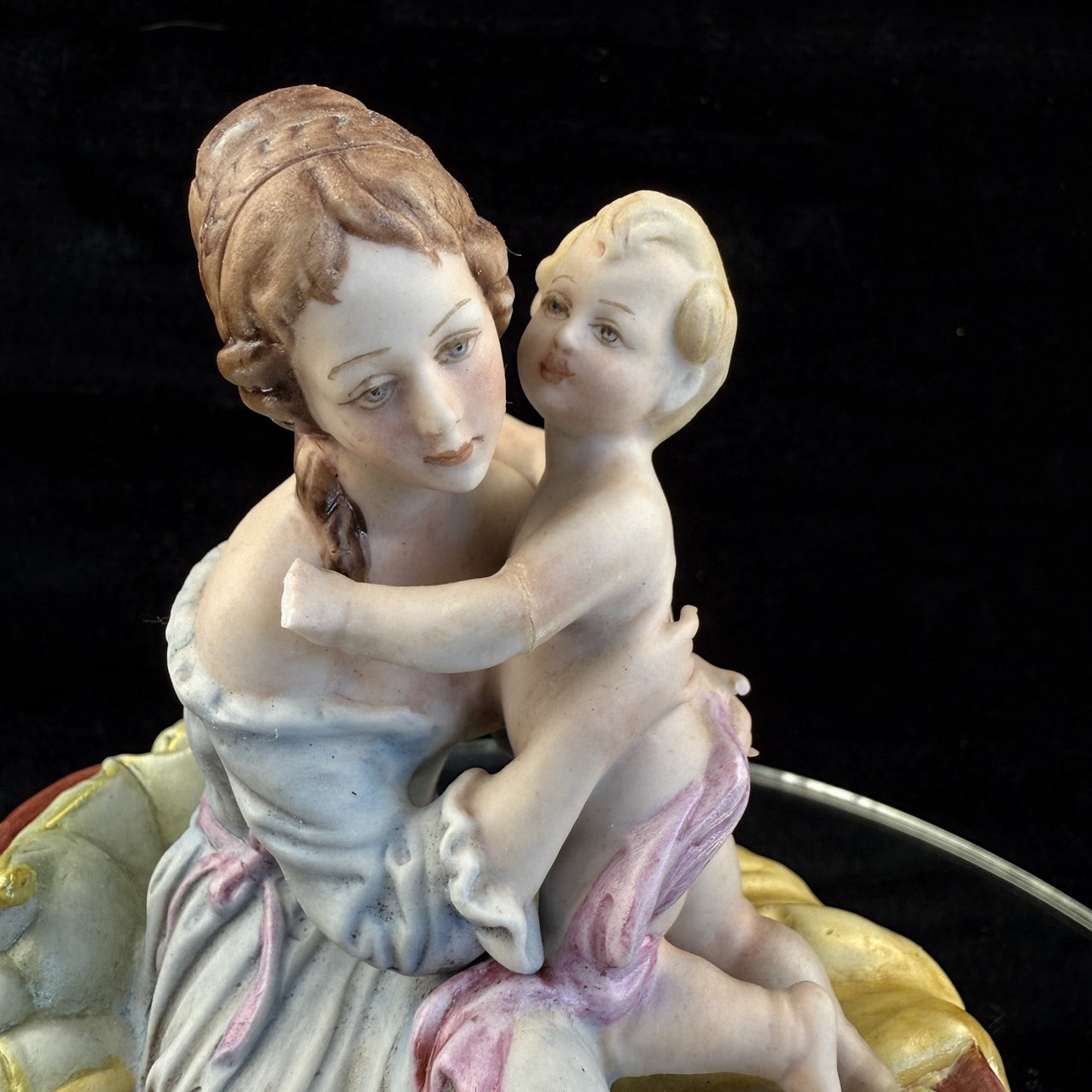Capodimonte Italian Figurine Porcelain Hand Painted Mother and Child Signed "G.14