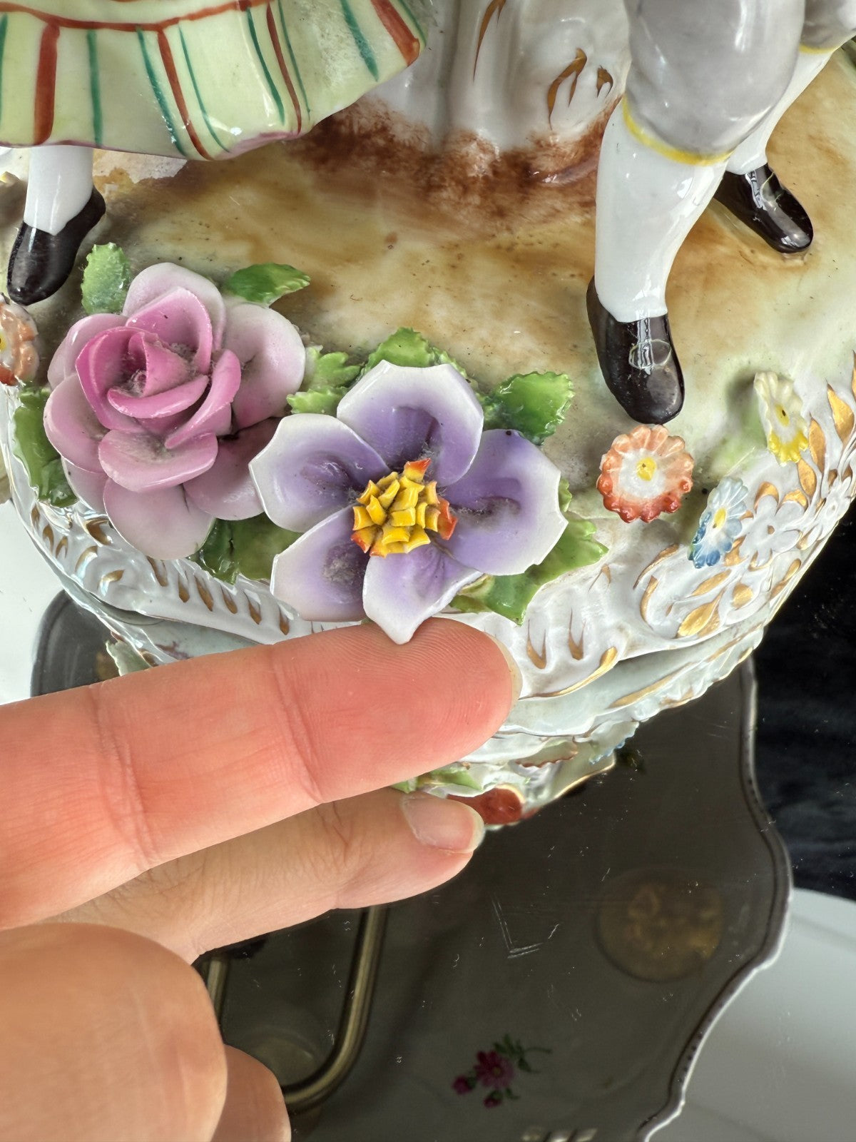 Antique Hand-Painted Royal KPM Bavaria Porcelain Lamp Table see the pictures dec18
