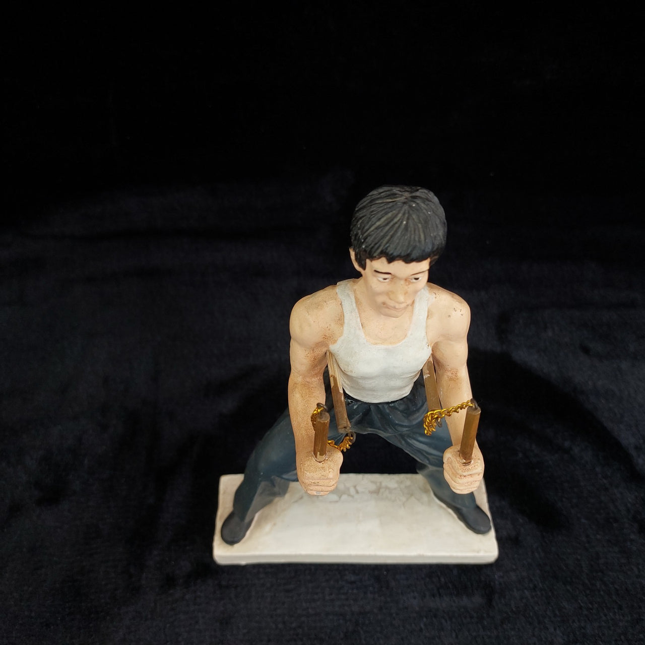 KLF Arts Martial Figurine Bruce Lee Style 9” Nunchucks Vintage Look Display.3