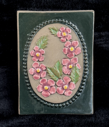 Vintage JIE Gantofta Swedish Ceramic Wall Tile  Floral Design by Aimo0