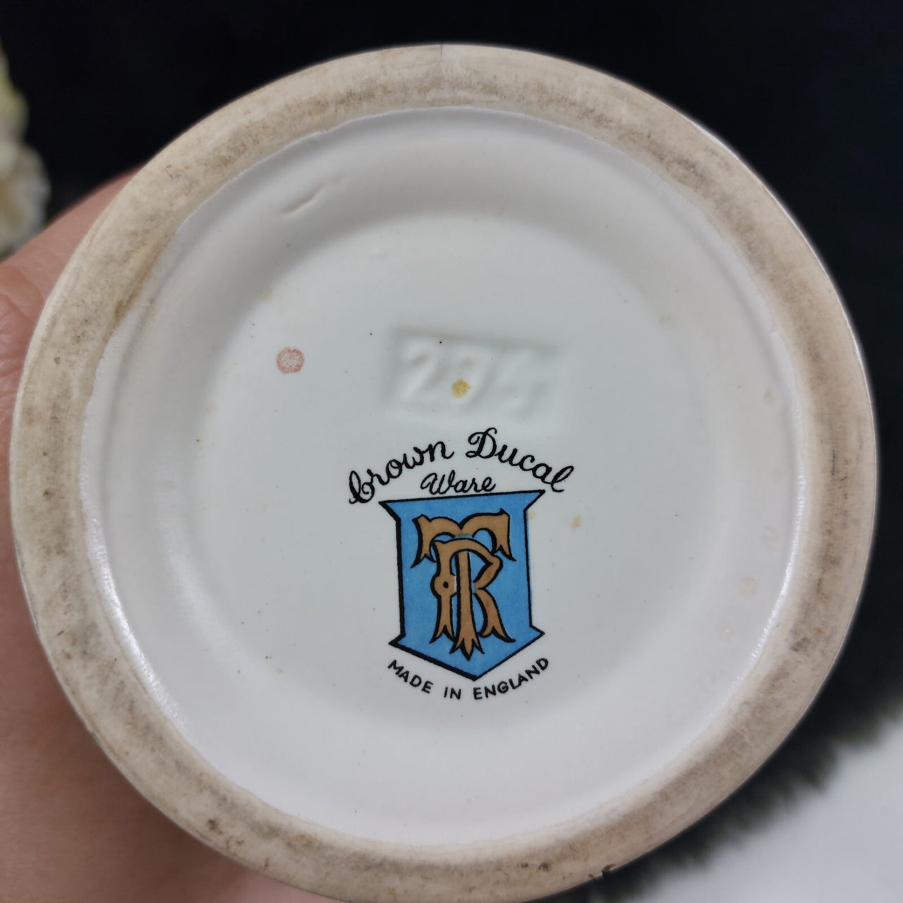 Crown Ducal Ware Petit Rêverie Vase English 1950s Hand-Painted decor Earthenware8