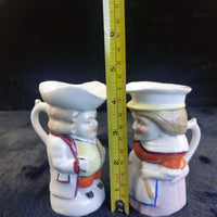 Thumbnail for Z Crown Staffordshire Jugs Toby Style Pair antique vintage kitchen  4