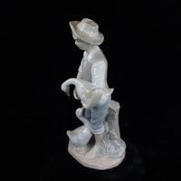 Thumbnail for Rare Porcelain Boy Figurine with Geese, 9.25