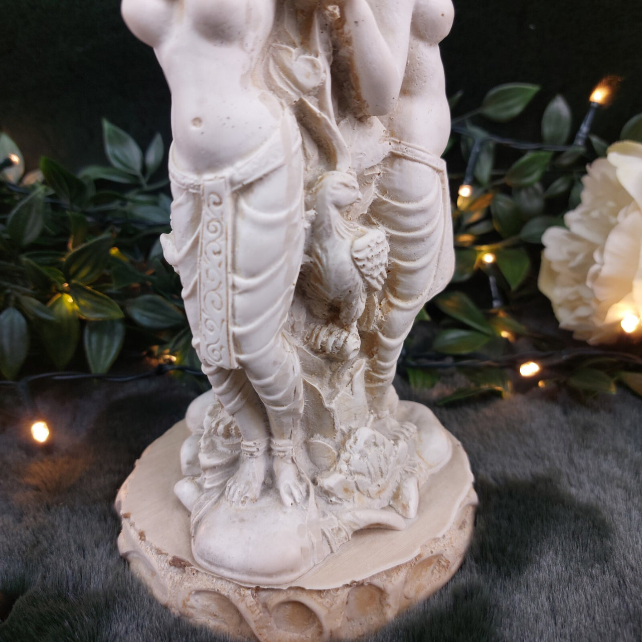 Vintage Hindu Temple Dancer Sculpture Vase – Ornate Goddess Figurine, Damaged8