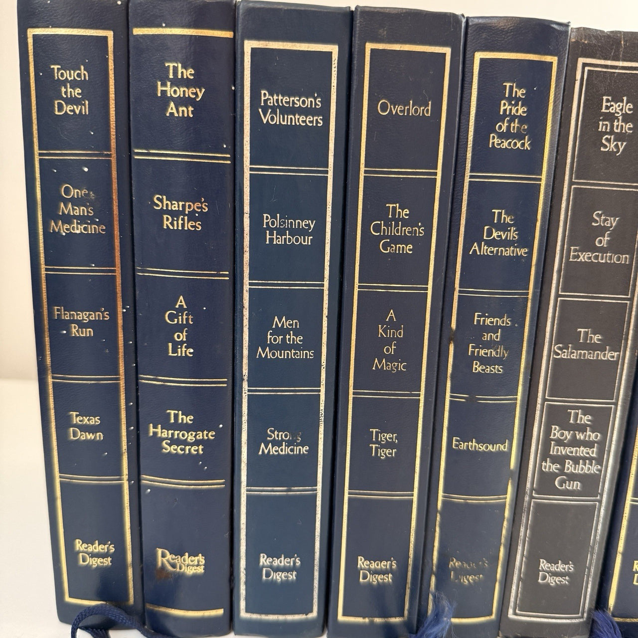 Reader’s Collector’s Digest Library Books x8 Vintage Blue-Gilt Hardcovers Mixed2