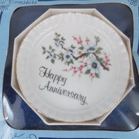 Thumbnail for Swiss Coasters Handkerchiefs porcelain anniversary Set gift AJL Stoke-onTrent2