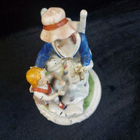 Thumbnail for Vintage Lady Porcelain And Girl Figurine Hand Painted Lace Detail see the pics.3